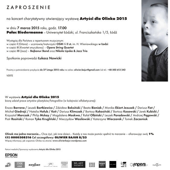 Artyści dla Olinka - 2015 1 12434 22cf4e46911dac27e935199d50c52447