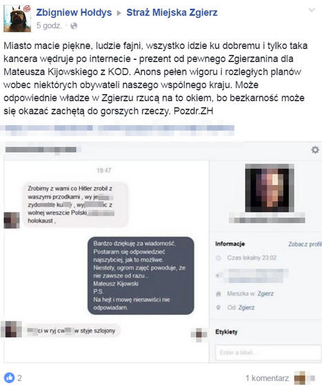 Zgierzanin groził liderowi KOD. "Dyskryminacja i rasizm" 2 23850 dc7e91abbdcc7fbff0646356f64da937