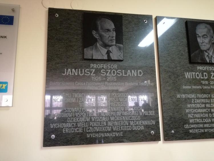 Politechnika Łódzka upamiętniła prof. Janusza Szoslanda 1 30477 876af48840f30043fb823f159d7dafdc