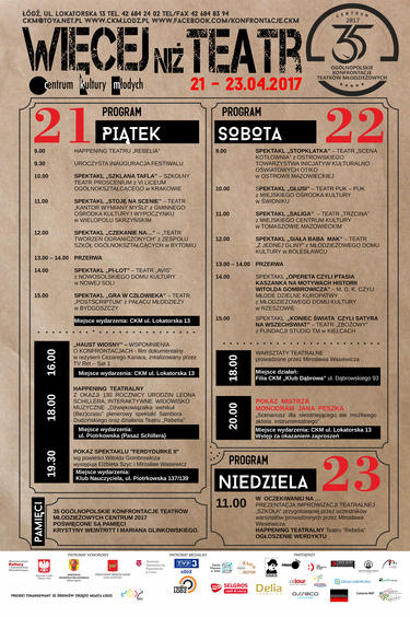 "Więcej niż teatr" 35. Ogólnopolskie Konfrontacje Teatrów Młodzieżowych Centrum 2017 1 34577 6412d1e21e1cc3b7d9fd294d970260cd