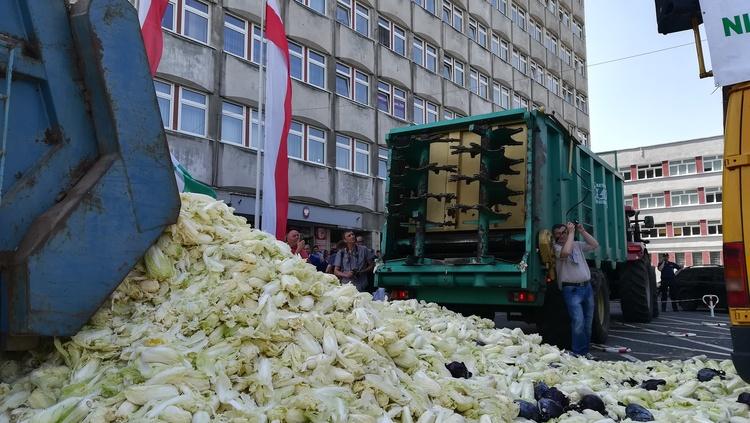 Tony kapusty na Placu Wojewódzkim w Sieradzu. To nie koniec protestów rolników 1 44177 d8415a9cf9643b3a7a6207a79333e795