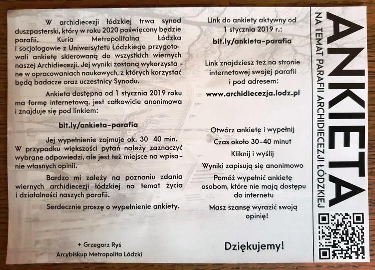 Łódzka kuria metropolitalna chce dowiedzieć się, czy mieszkańcy uczestniczą w życiu swoich parafii 1 49640 ca98f274a568e9aa4f9d265a04e35d10