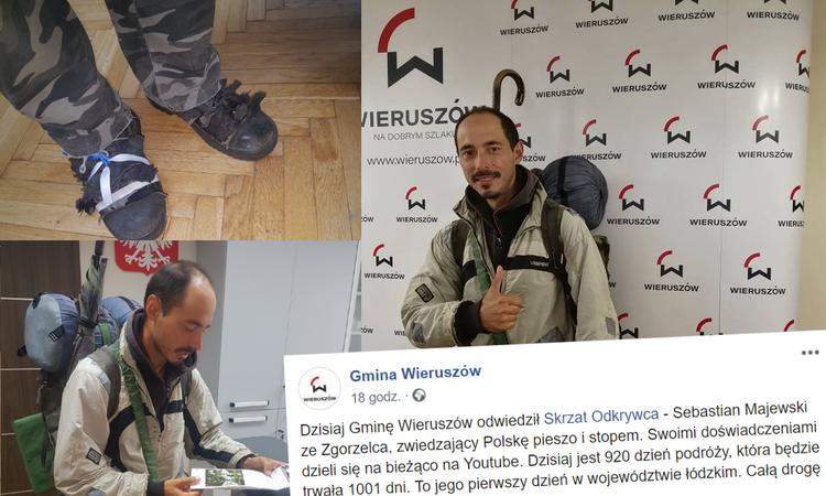 Podróżnik-youtuber chce przejść całą Polskę w jednej parze butów. Dotarł do Wieruszowa 1 54288 e1e7d2c7b4ef358ae2e22613b75b3770