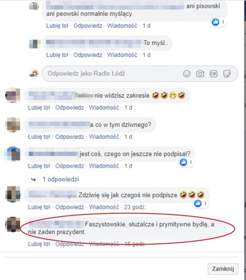 Zarzuty za znieważenie prezydenta RP na FB Radia Łódź 2 61944 7cdc02cf65af2c28b9279e0fa4244ef8