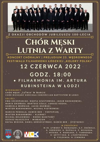 100-lecie istnienia Chóru Męskiego "Lutnia" z Warty. Koncert w Filharmonii Łódzkiej 1 79671 63c24a6d45f0831e3a7eb96927d1d2e8