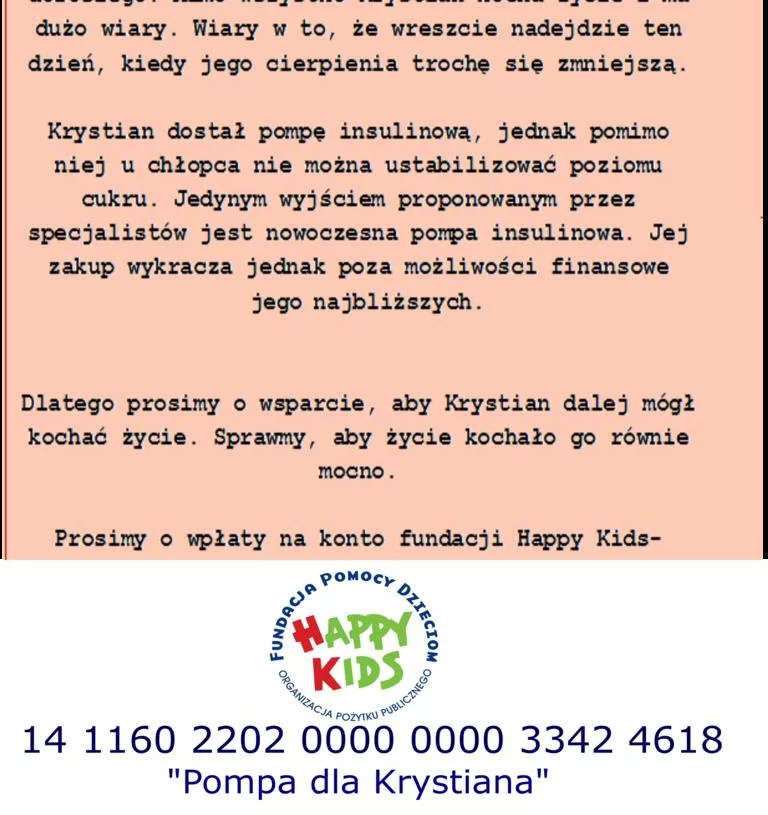 Pomóż małemu Krystianowi