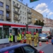 Zderzenie tramwaju linii 18 z bmw przed skrzyżowaniem Kopcińskiego i Narutowicza 5 Zderzenie tramwaju linii 18 z osobówką