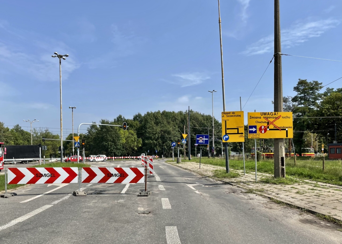 Remont skrzyżowania Szczecińskiej i Aleksandrowskiej