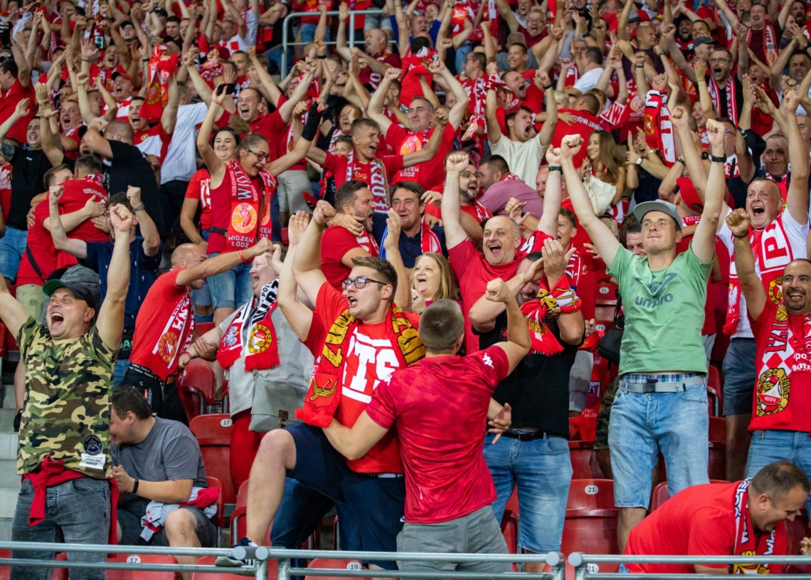 Kibice na meczu Widzew - Wisła P.