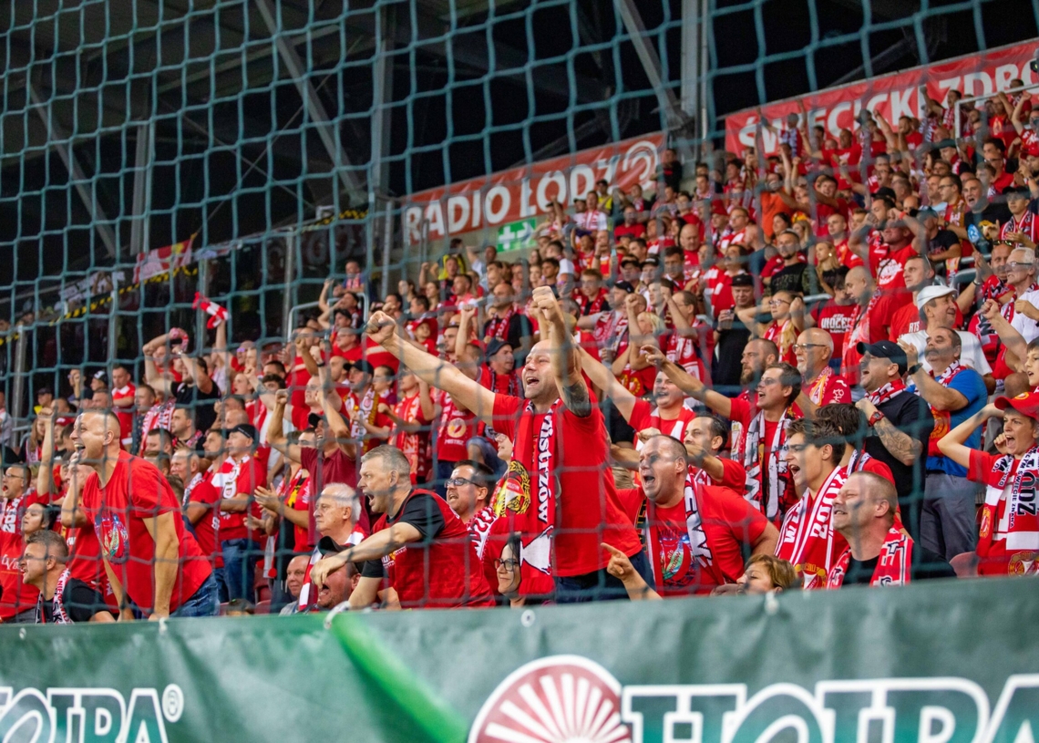 Kibice na meczu Widzew - Wisła P.