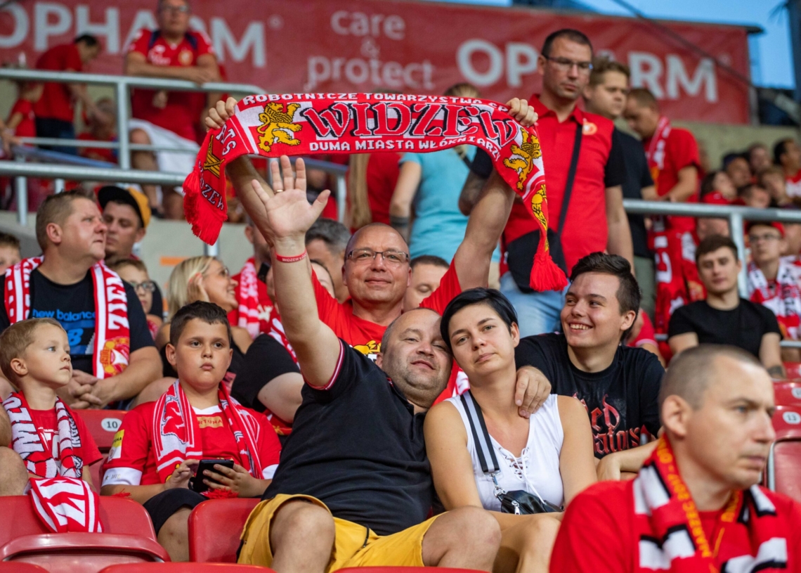 Kibice na meczu Widzew - Wisła P.