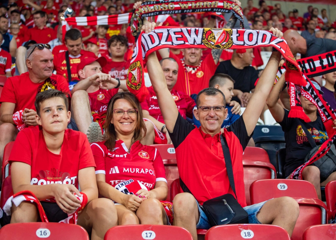 Kibice na meczu Widzew - Wisła P.