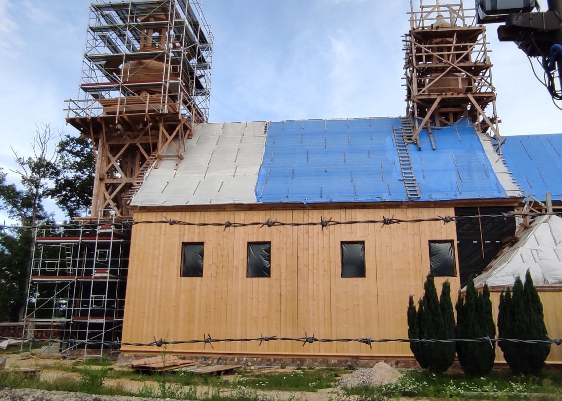Pożar kościoła w Mileszkach - odbudowa świątyni