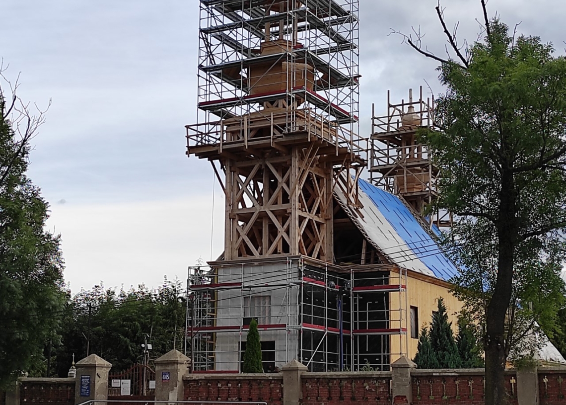 Pożar kościoła w Mileszkach - odbudowa świątyni