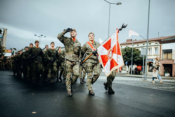 Przysięga żołnierzy 9. Łódzkiej Brygady Obrony Terytorialnej