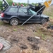 Wypadek na przejeździe kolejowym w Longinówce. Jedna osoba ranna 6 Wypadek na przejeździe kolejowym w Longinówce. Pociąg uderzył w osobówkę