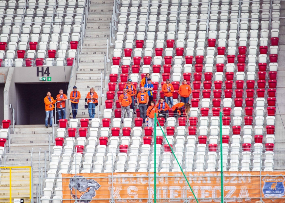 Doping kibiców ŁKS w meczu z Bruk-Bet Termaliką Nieciecza