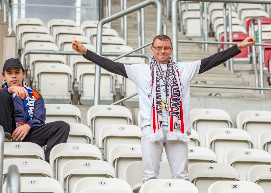 Doping kibiców ŁKS w meczu z Bruk-Bet Termaliką Nieciecza