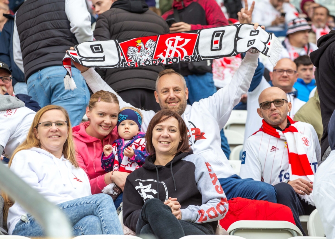 Doping kibiców ŁKS w meczu z Bruk-Bet Termaliką Nieciecza