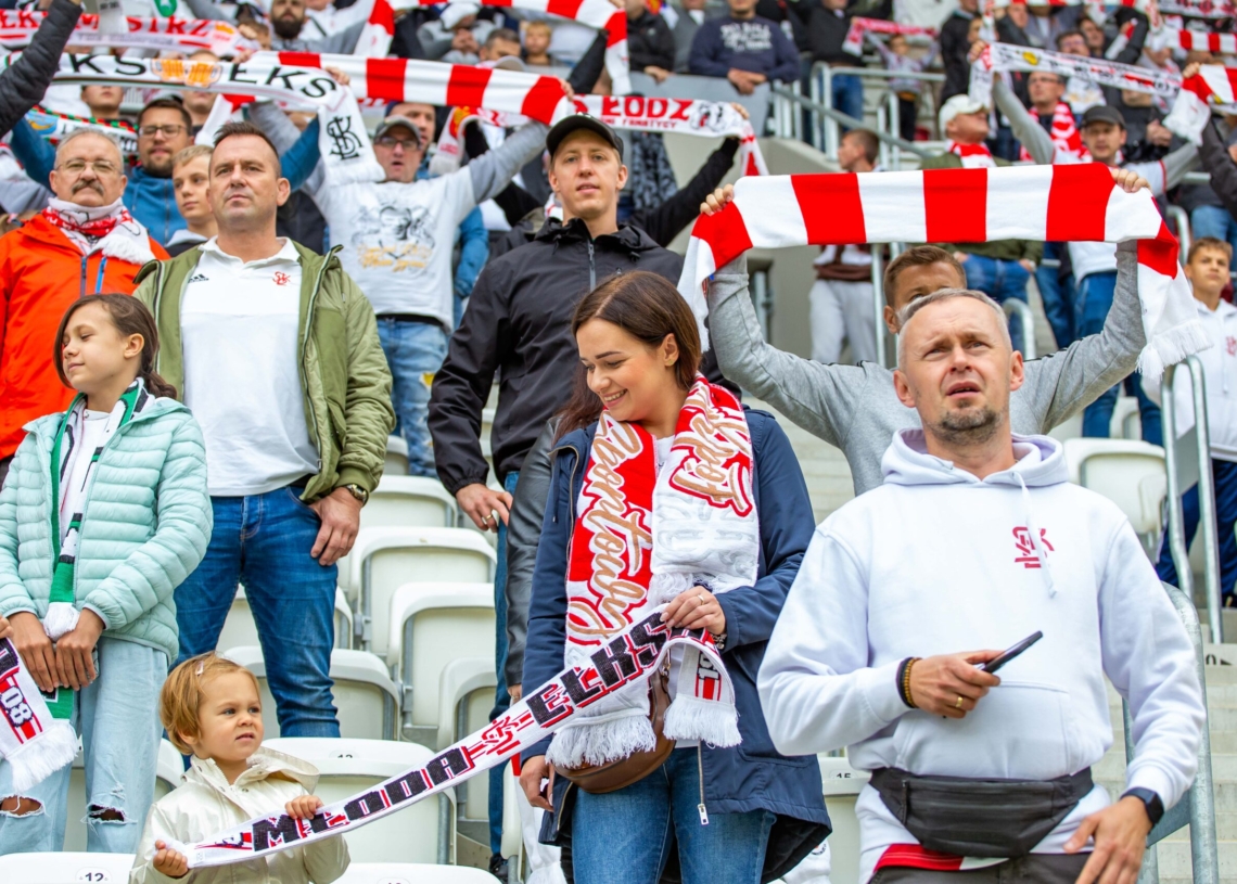 Doping kibiców ŁKS w meczu z Bruk-Bet Termaliką Nieciecza