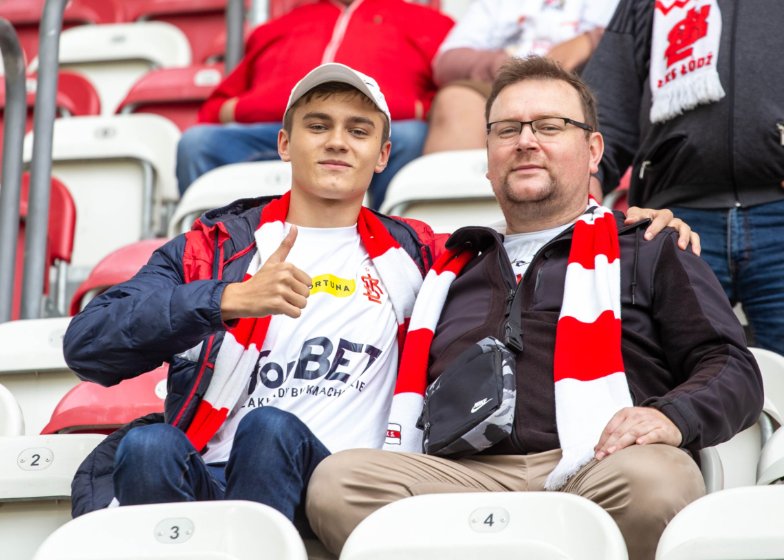 Doping kibiców ŁKS w meczu z Bruk-Bet Termaliką Nieciecza