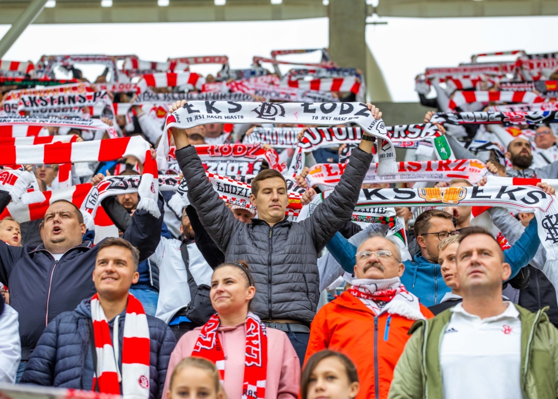 Doping kibiców ŁKS w meczu z Bruk-Bet Termaliką Nieciecza