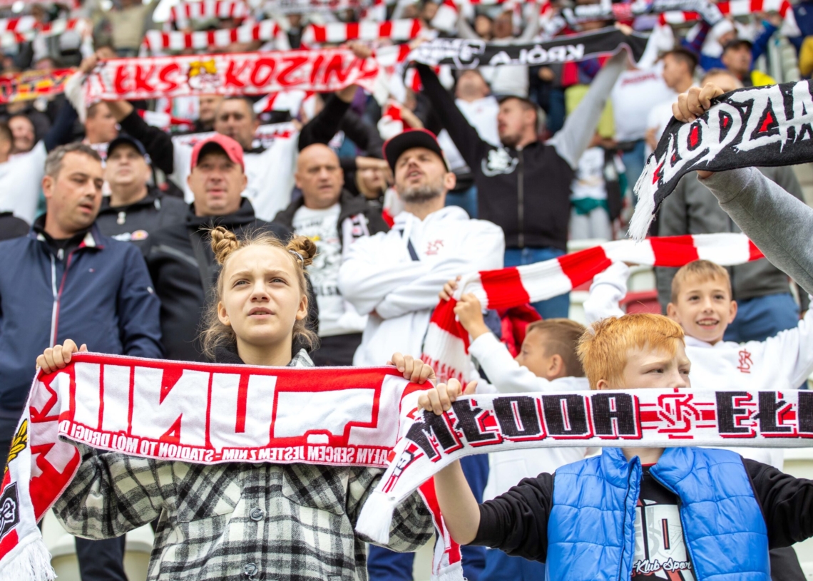 Doping kibiców ŁKS w meczu z Bruk-Bet Termaliką Nieciecza