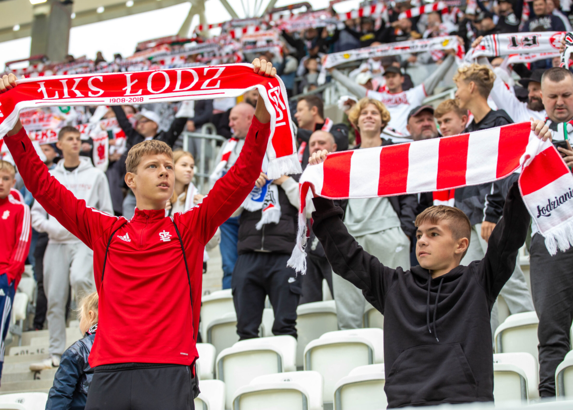 Doping kibiców ŁKS w meczu z Bruk-Bet Termaliką Nieciecza