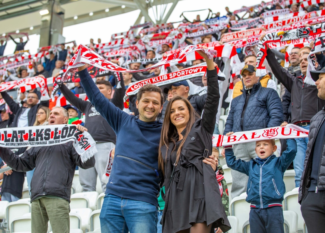 Doping kibiców ŁKS w meczu z Bruk-Bet Termaliką Nieciecza