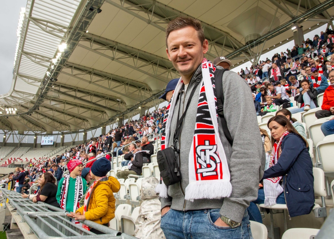 Doping kibiców ŁKS w meczu z Bruk-Bet Termaliką Nieciecza