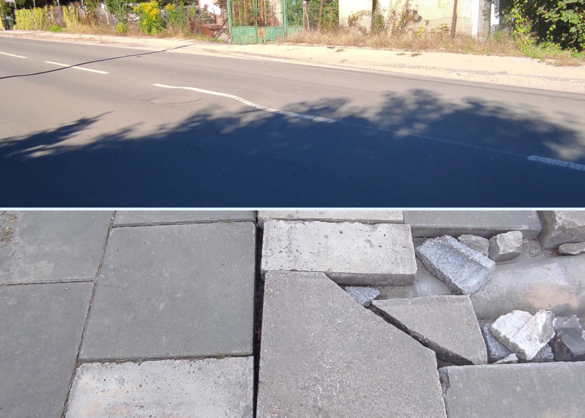 Fuszerka drogowa na Okulickiego w Łodzi. Mieszkańcy się skarżą 1 Fuszerka drogowa na Okulickiego w Łodzi