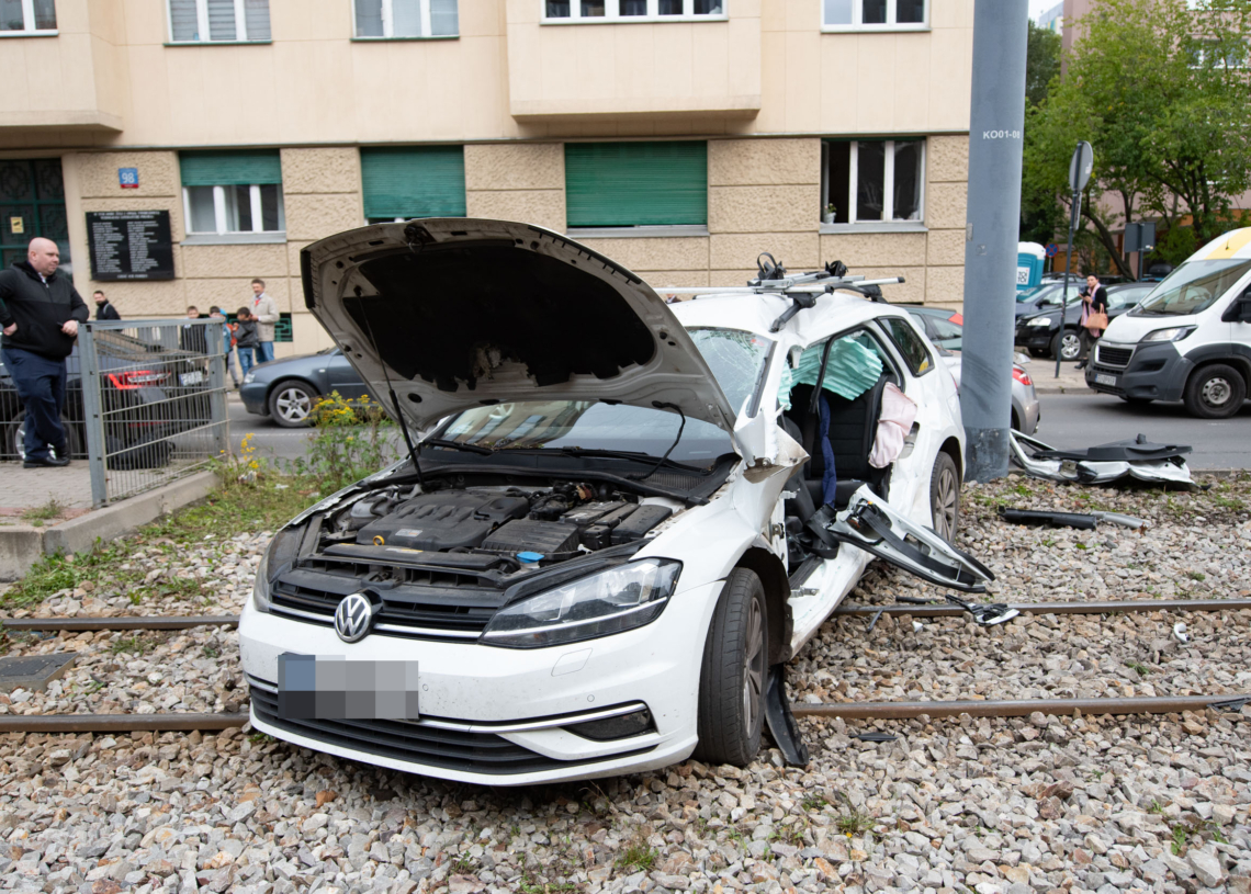 Wypadek na Kościuszki w Łodzi