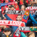 Doping kibiców podczas meczu Widzew Łódź - Raków Częstochowa