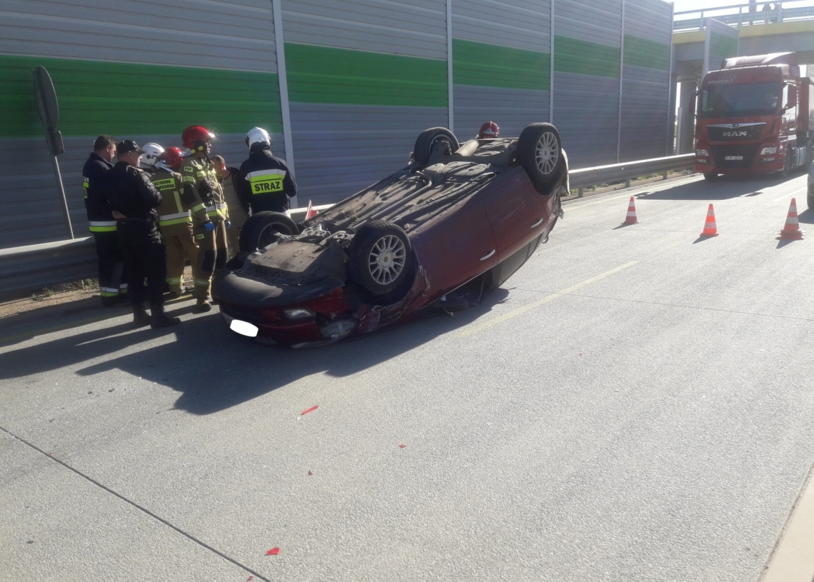 Zderzenie 4 samochodów na A1