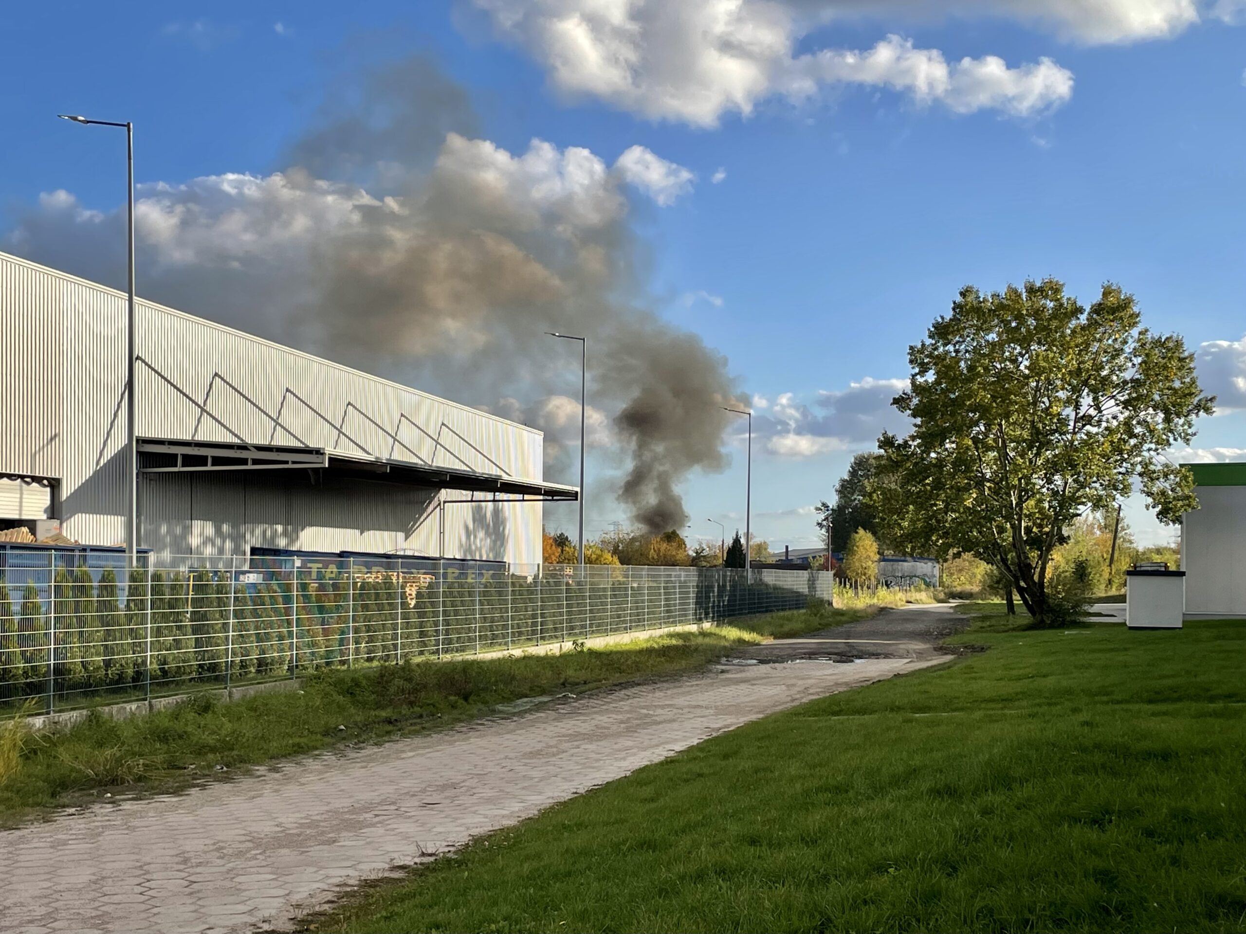 Pożar na Dąbrowie przemysłowej