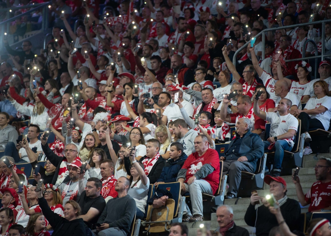 Doping kibiców podczas meczu Polska-Serbia