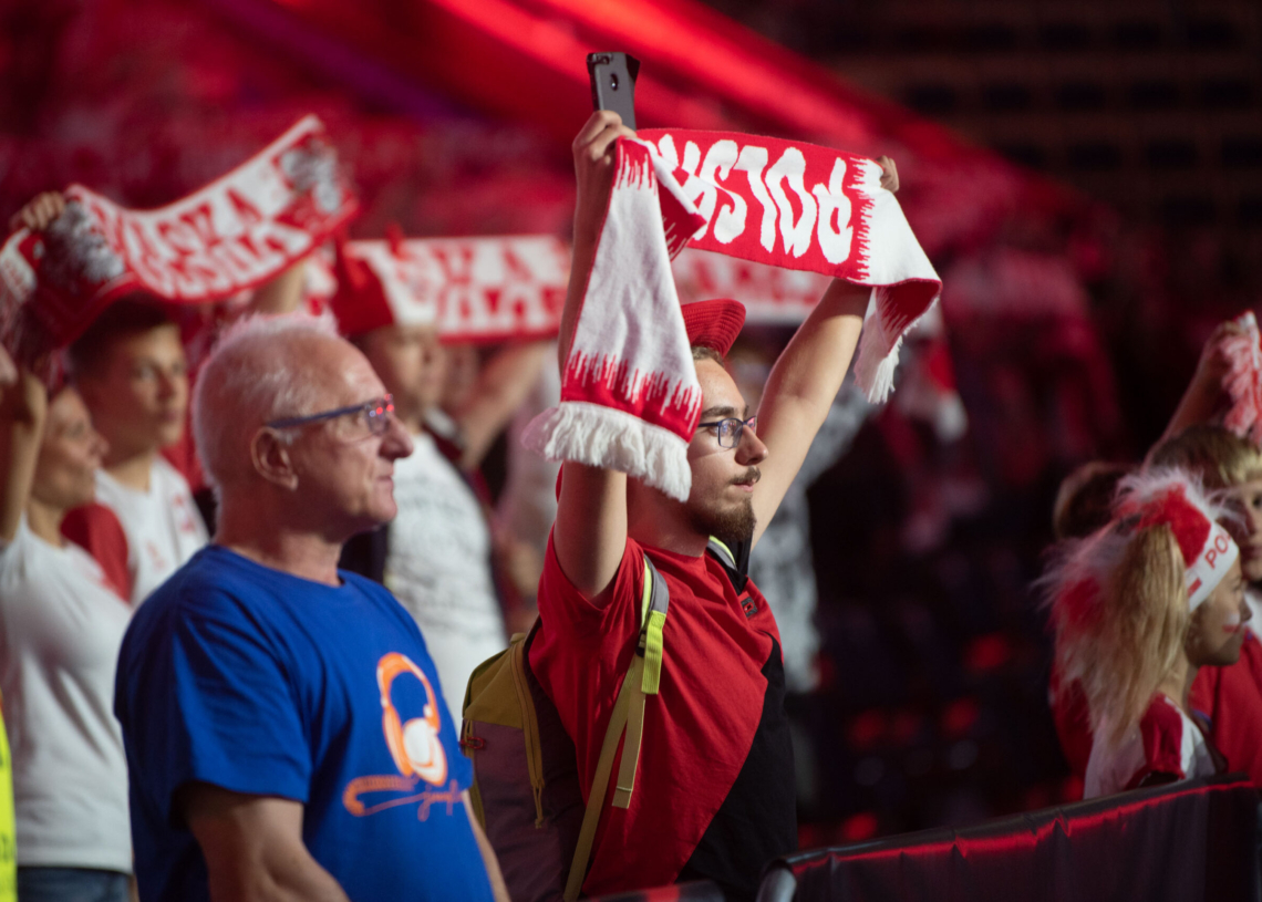 Doping kibiców podczas meczu Polska-Serbia