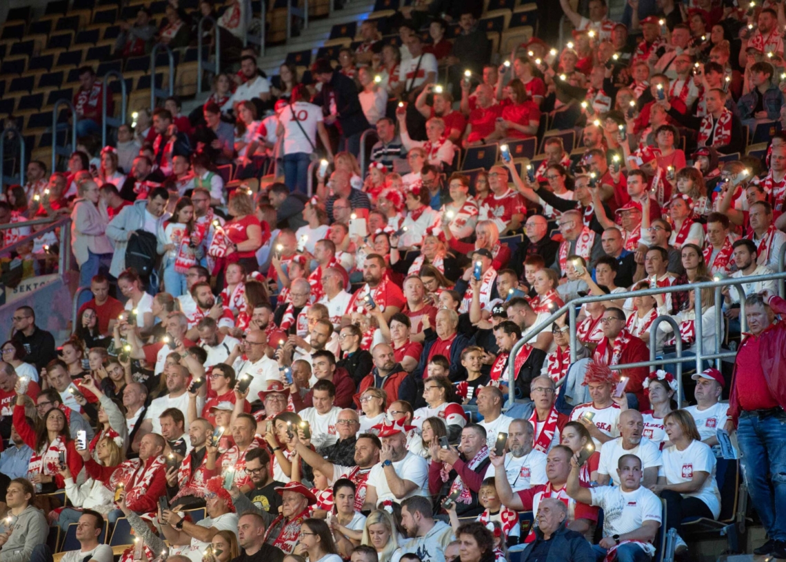 Doping kibiców podczas meczu Polska-Serbia