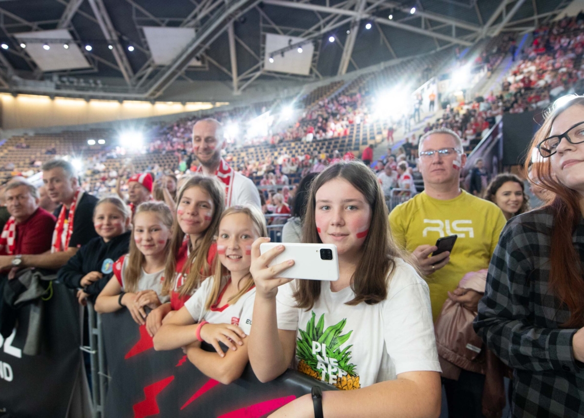 Doping kibiców podczas meczu Polska-Serbia