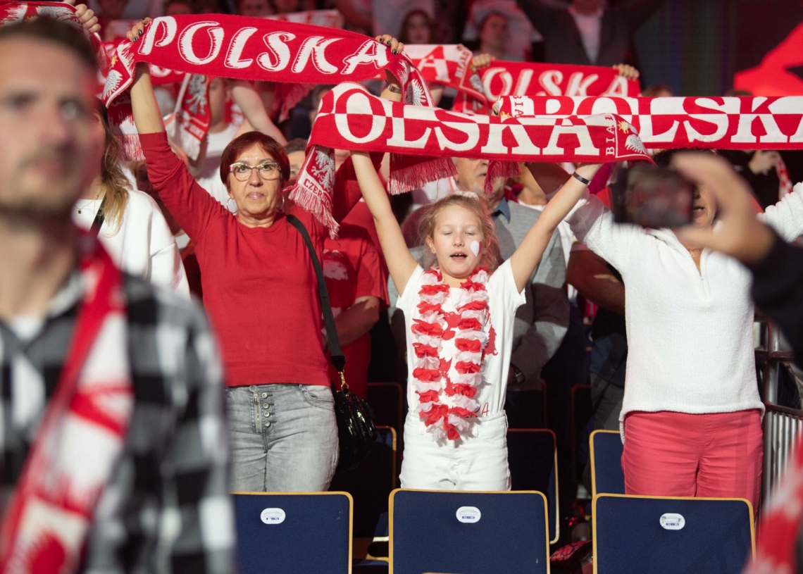 Doping kibiców podczas meczu Polska-Serbia
