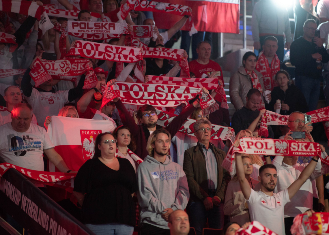 Doping kibiców podczas meczu Polska-Serbia