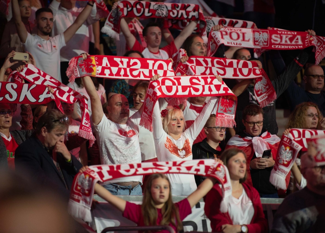 Doping kibiców podczas meczu Polska-Serbia