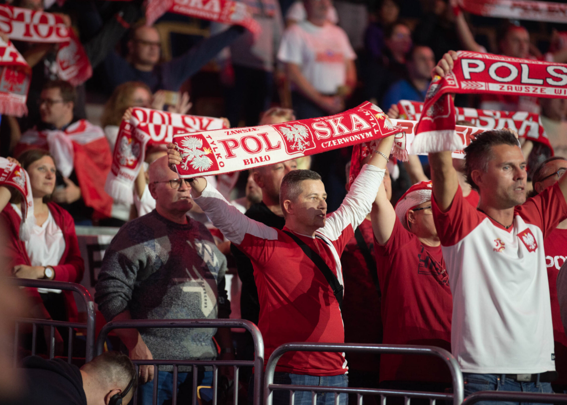 Doping kibiców podczas meczu Polska-Serbia