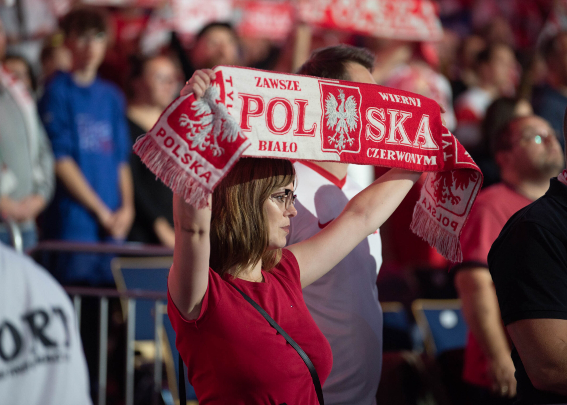 Doping kibiców podczas meczu Polska-Serbia
