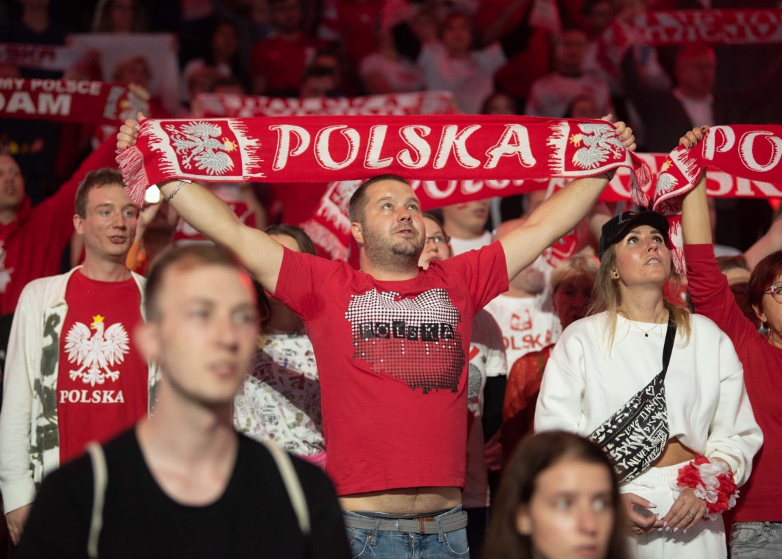 Doping kibiców podczas meczu Polska-Serbia