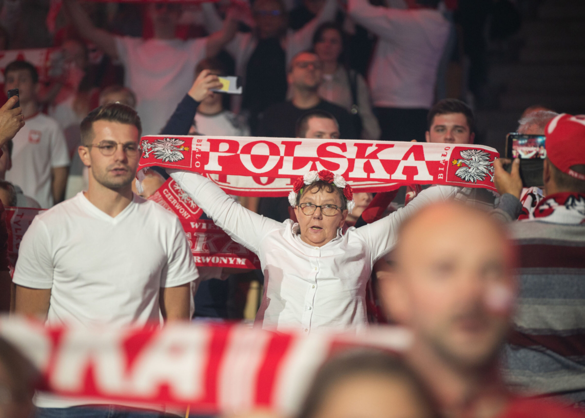 Doping kibiców podczas meczu Polska-Serbia