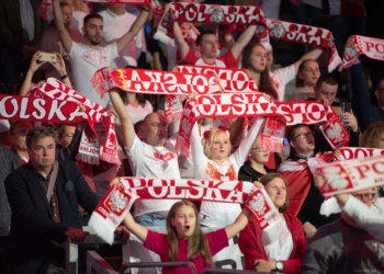 Doping kibiców podczas meczu Polska-Serbia