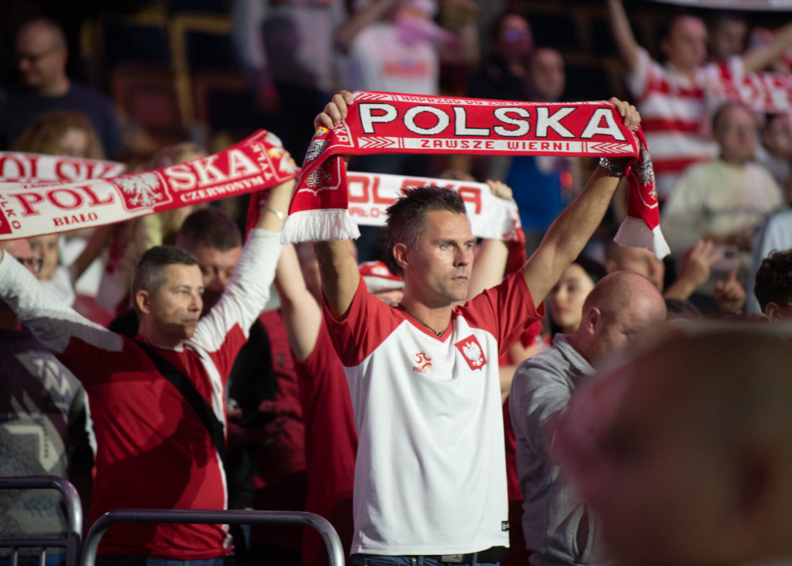 Doping kibiców podczas meczu Polska-Serbia