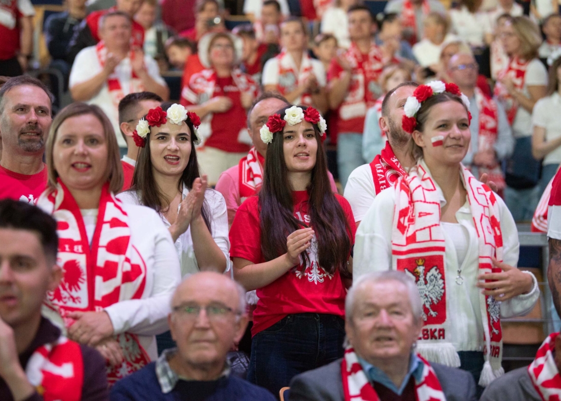 Doping kibiców podczas meczu Polska-Serbia