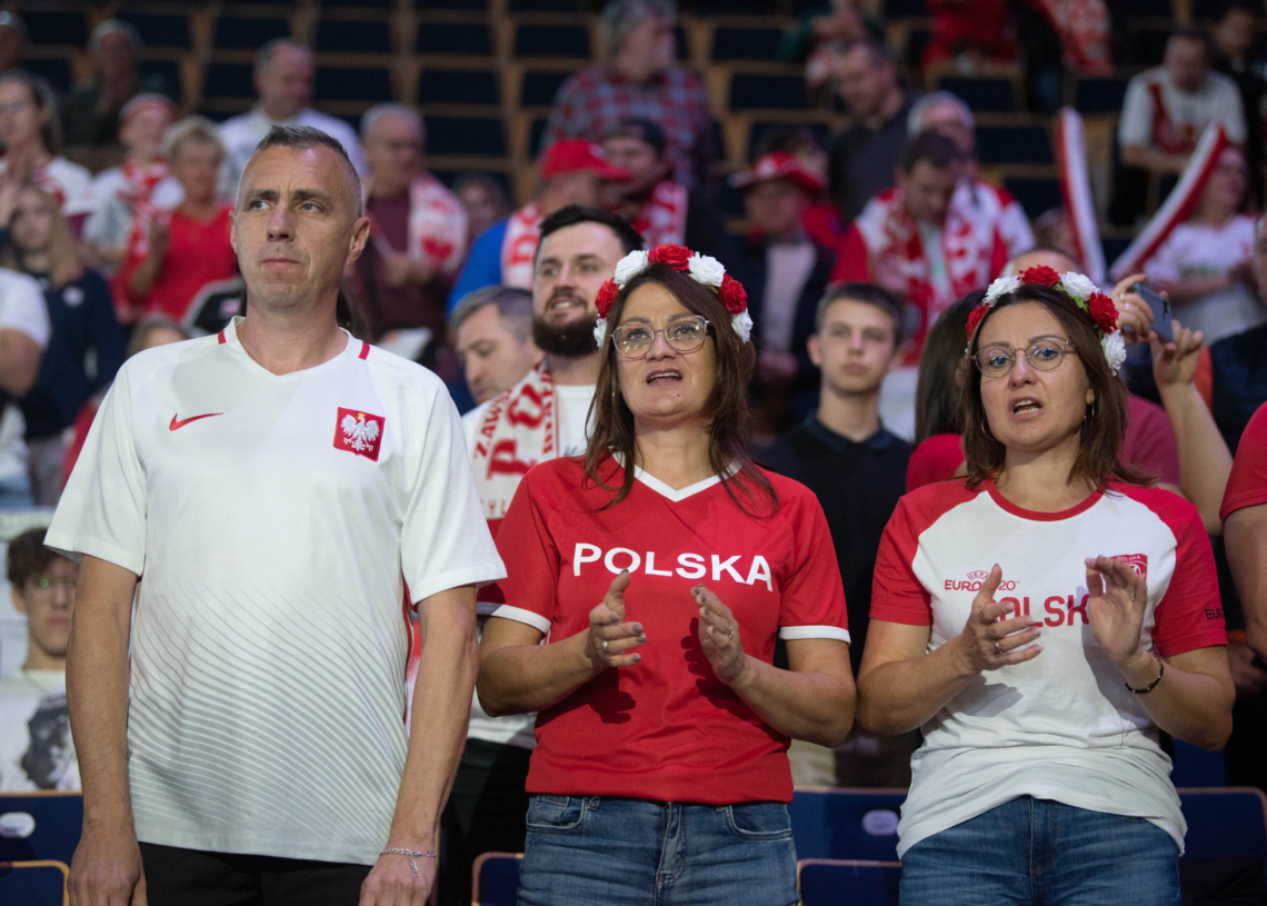 Doping kibiców podczas meczu Polska-Serbia